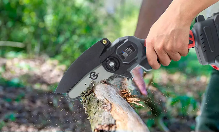 Mini-Akku-Elektrokettensäge, 2 Batterien, Astkettensäge, Holzschneiden,