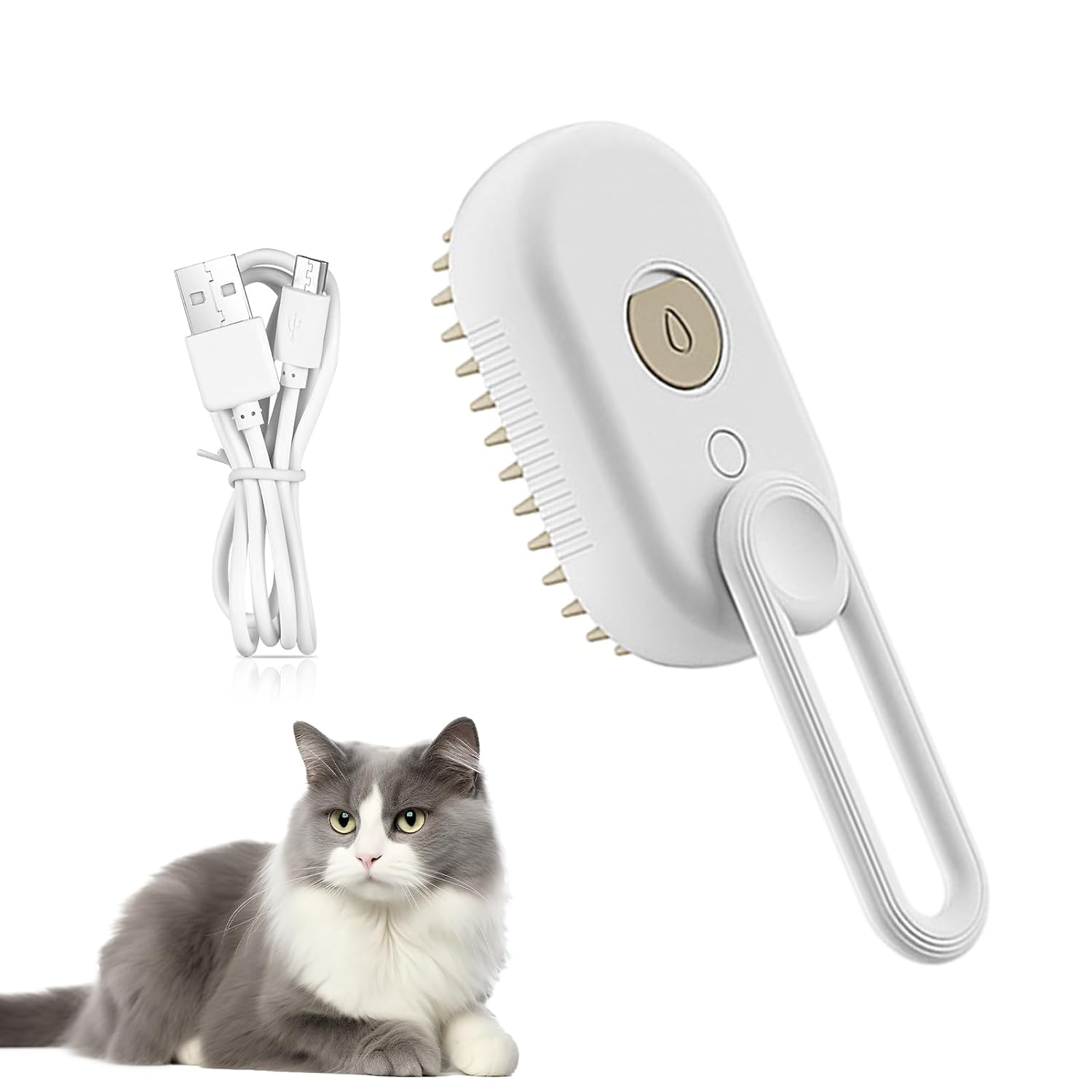 (2pcs) Cat Steam Brush, Pet Steam Brush, Dog Steam Brush, Cat Grooming, Dog Grooming, Pet Hair Removal Comb