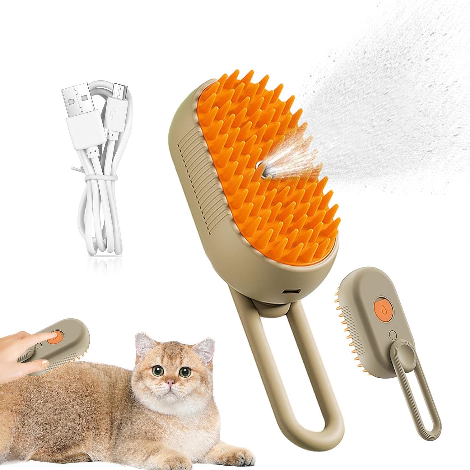 (2pcs) Cat Steam Brush, Pet Steam Brush, Dog Steam Brush, Cat Grooming, Dog Grooming, Pet Hair Removal Comb