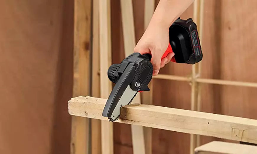 Mini-Akku-Elektrokettensäge, 2 Batterien, Astkettensäge, Holzschneiden,
