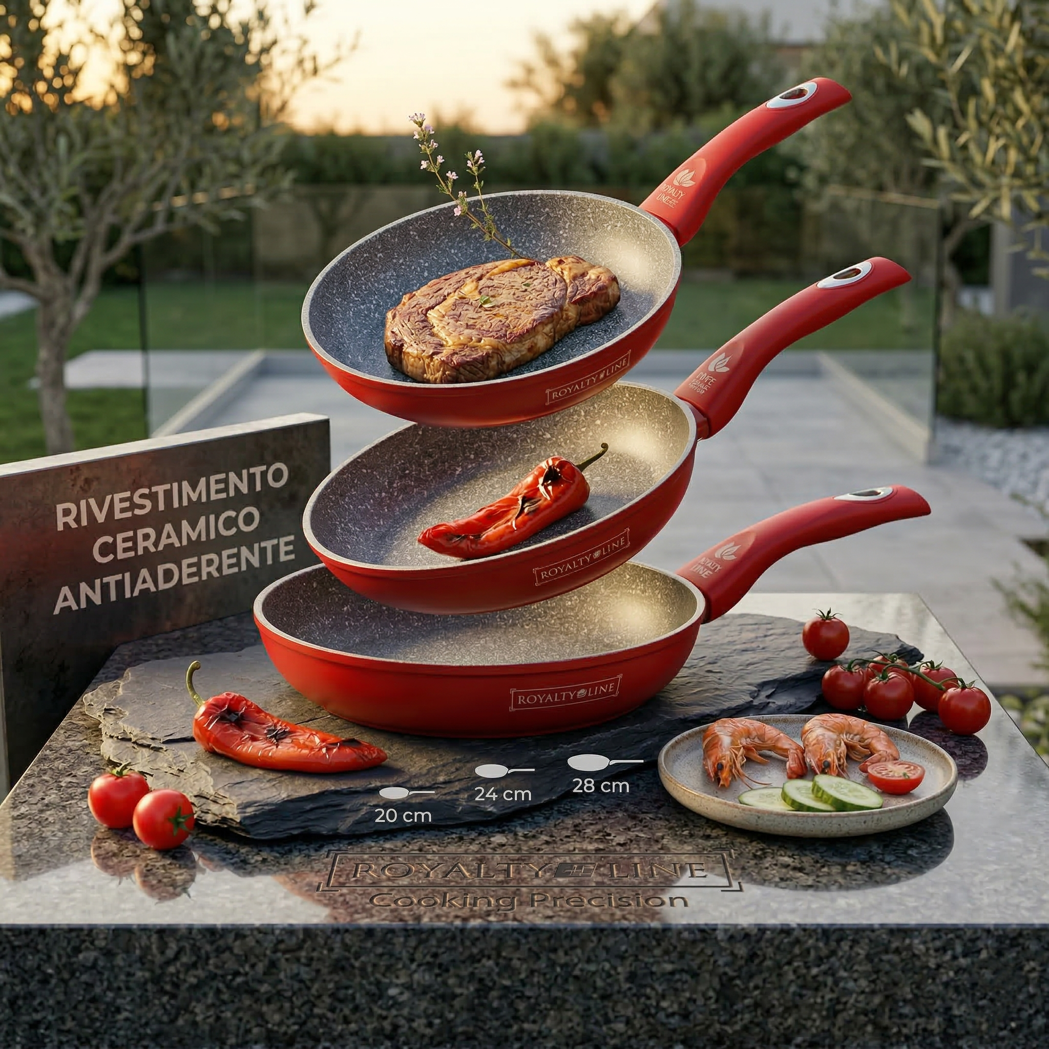 Set 3 Padelle – Rivestimento ceramico antiaderente