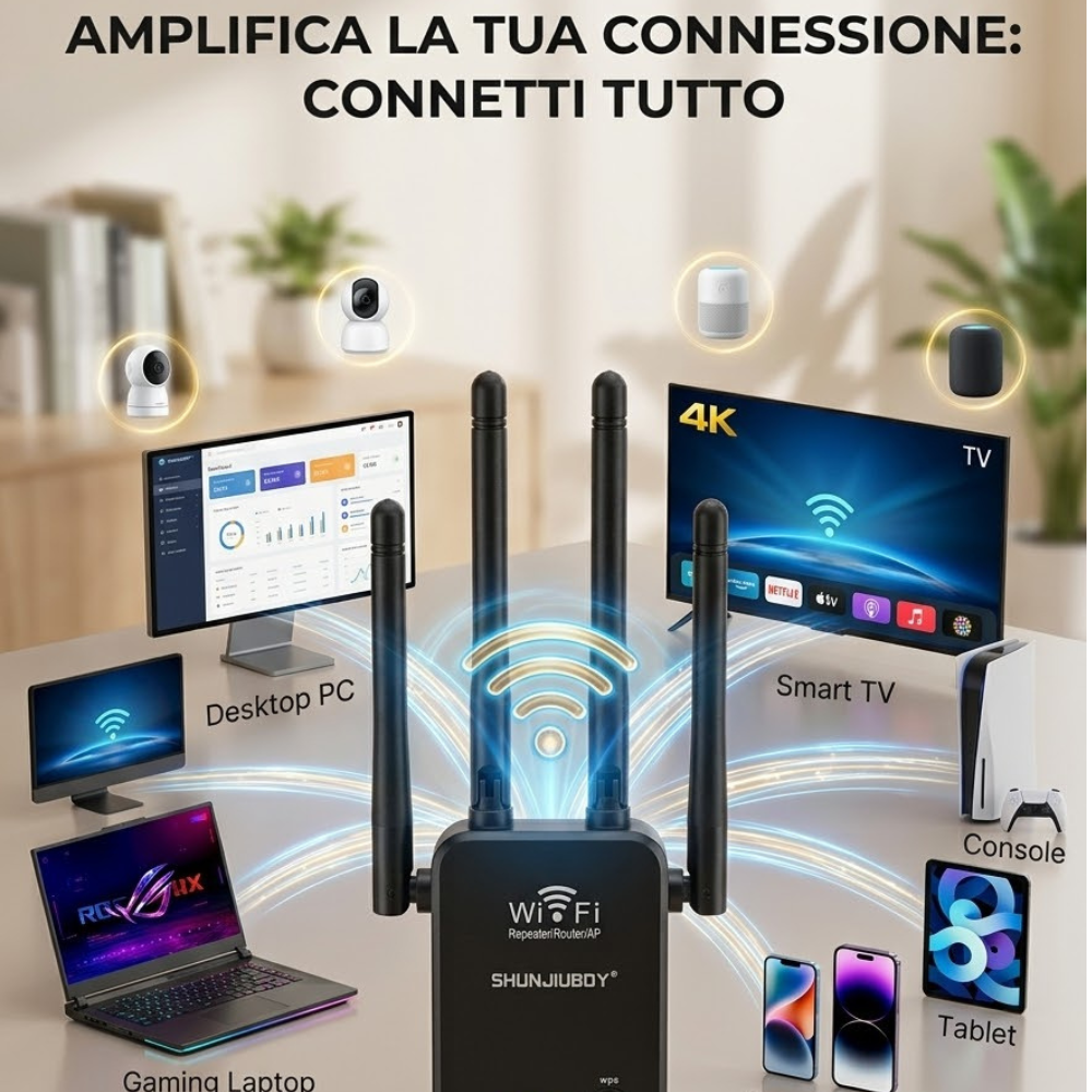 Ripetitore Wi-Fi 4 Antenne SJ-D015 | Router, AP, WISP | FenixHome
