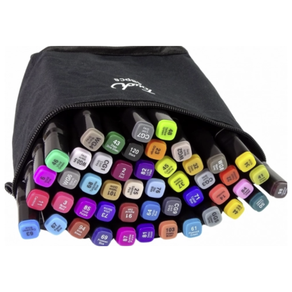 🎨 Pennarelli Marker Alcolici Professionali a Doppia Punta – Ideali per Disegno e Creatività