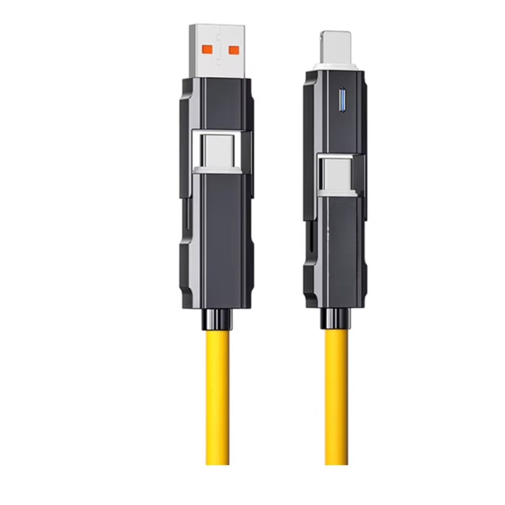 (2Bucăți) Cablu Universal 4 în 1 – Compatibil USB-C / Lightning / USB-A