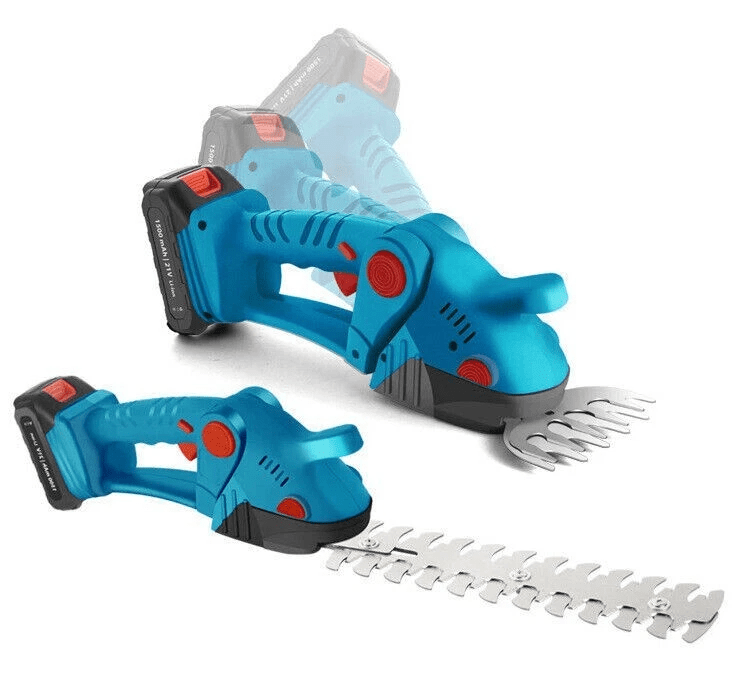Tagliasiepi a Batteria 2 in 1 con 2 Batterie, Tosasiepi e Tagliabordi Senza Fili con Lame Intercambiabili, Forbici Elettriche per Siepi ed Erba da Giardino