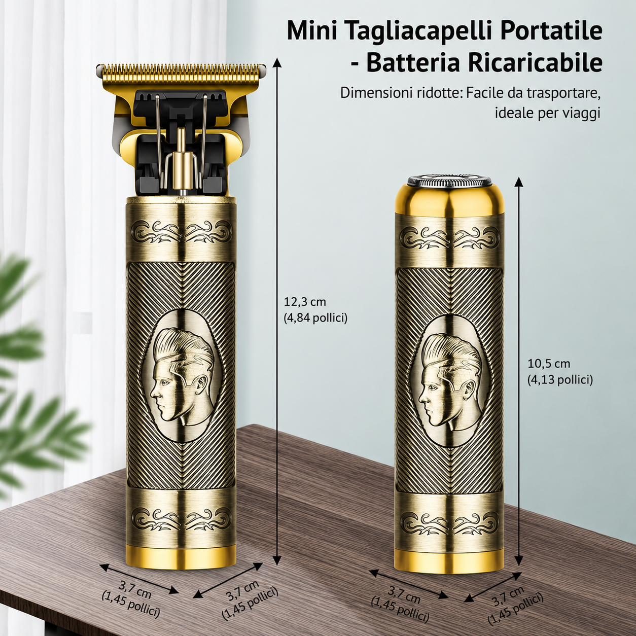 Rasoio Regolabarba e Tagliacapelli 3 in 1 Professionale – Ricaricabile USB, Impermeabile e con Lame in Acciaio Inox