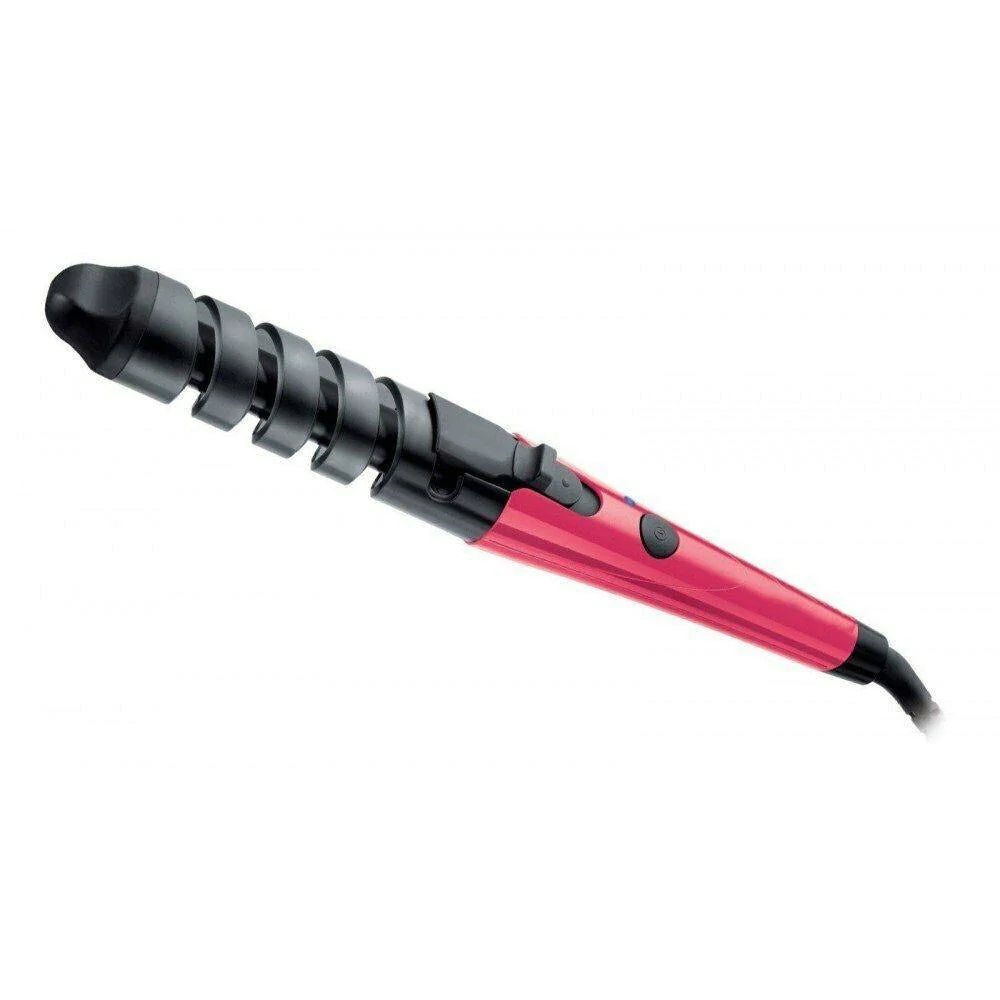 Spiral straightener for curly hair in ceramic curling iron