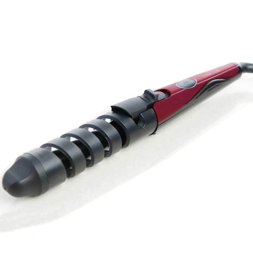 Spiral straightener for curly hair in ceramic curling iron
