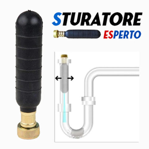 Sturatore Esperto® - Disgorgante ecologico ad alta pressione, facile e veloce, per, Lavandini, Vasche, Wc, Vasche, Grondaie, Scarichi (32-80mm)