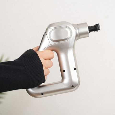 Therapeutic muscle massage gun with 8 heads and 12 speed levels