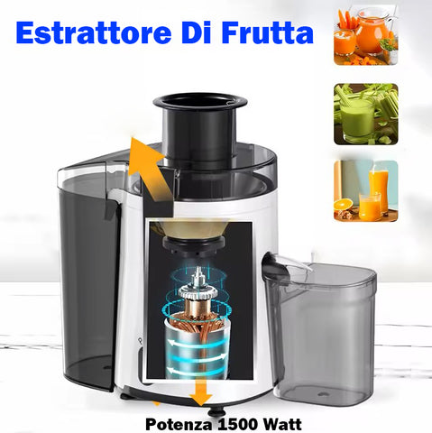 Centrifuga Estrattore Frutta e Verdure, Estrattore Professionale Frutta Verdura, Facile Da Pulire, 3 Velocità