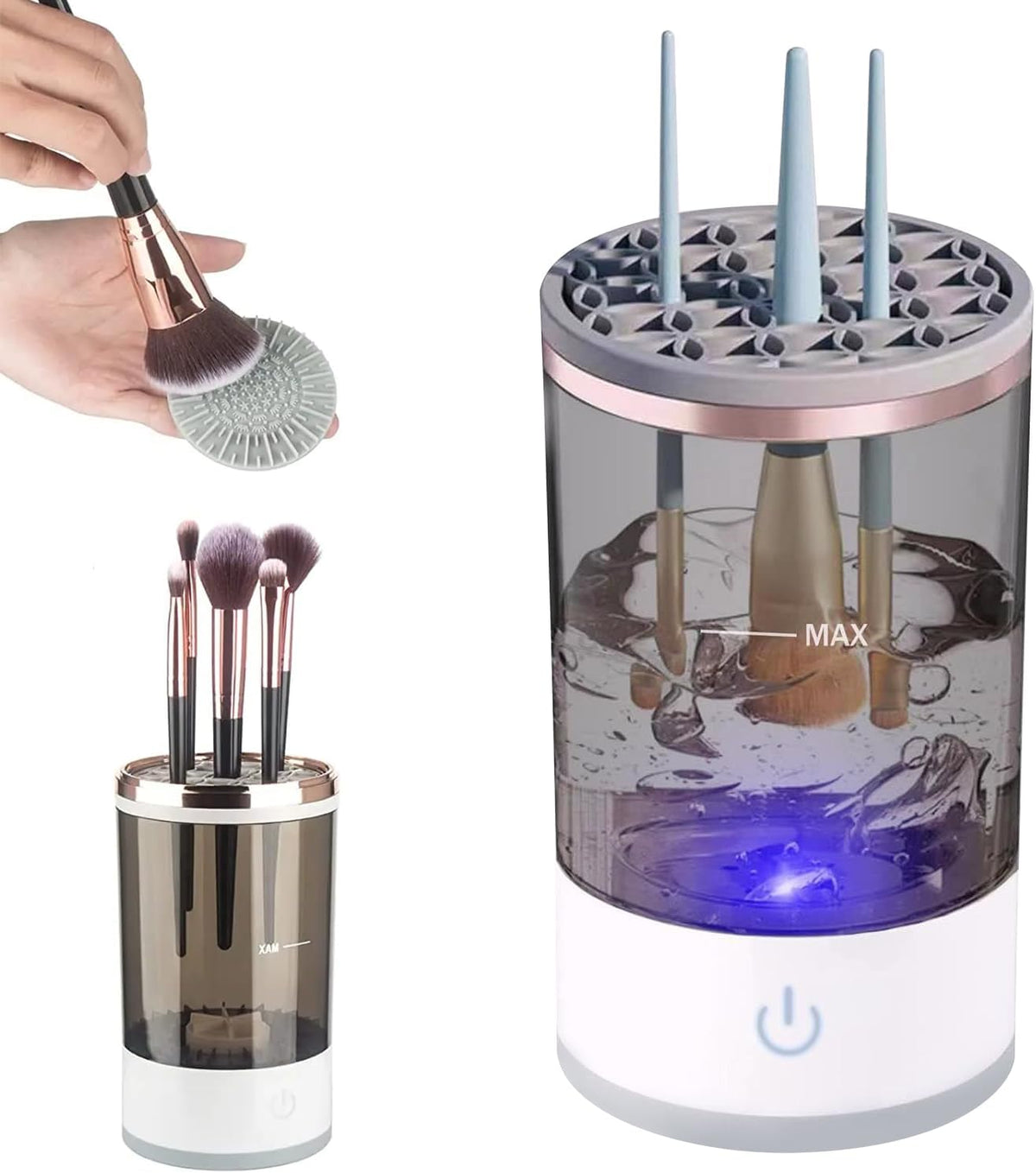 Pulitore Automatico Per Pennelli Da Trucco USB, Pulisci Pennelli Trucco Elettrico Make Up E Asciugatore Manuale/Automatico USB