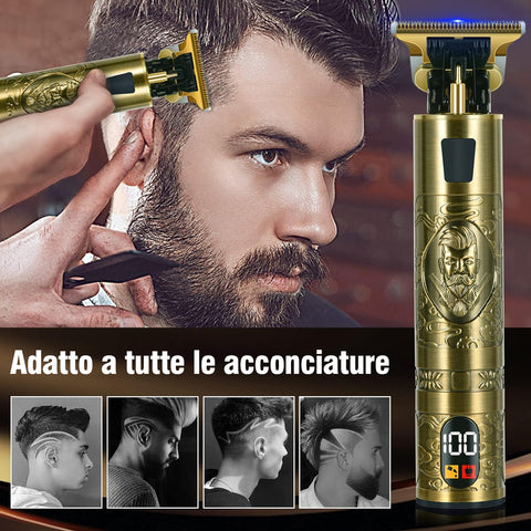 Digital electric razor with integrated water-resistant display