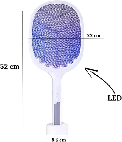 (2 Pieces) - Rechargeable Electric Mosquito Rackets 2 in 1 LED Lamp Insect Killer