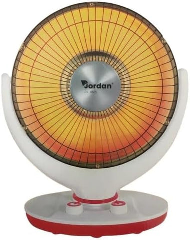 Stufa a parabola Elettrica Oscillante 1000W diam.40cm, Stufa Carbonio 2 Livelli di Potenza (500/1000W), Maniglia, Inclinabile, Timer, Sistema Anti Ribaltamento, Colore bianco