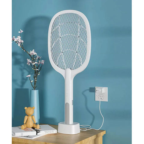 (2 Pieces) - Rechargeable Electric Mosquito Rackets 2 in 1 LED Lamp Insect Killer