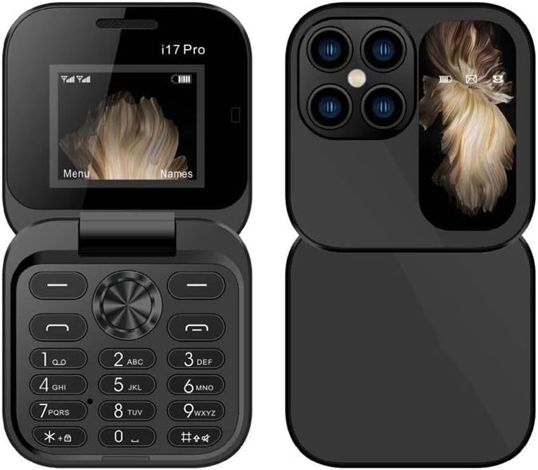 i17 PRO - Mini Foldable Cell Phone, HD Camera, Messages, Internet, Fm Radio, Dual Sim, Flashlight, Foldable