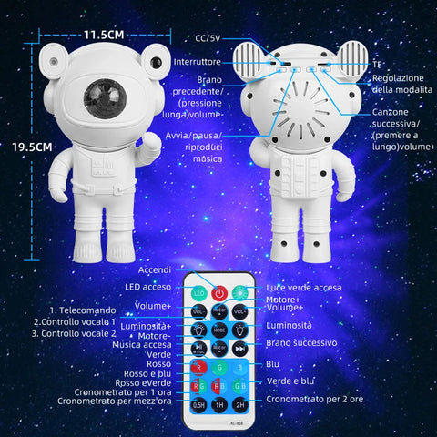 Astronaut Bedroom Light Projector, Tiktok Galaxy Projector Robot