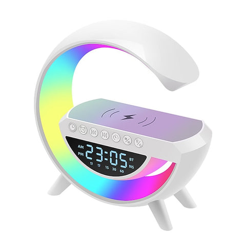 Bluetooth music speaker, wireless cell phone charger, clock and alarm clock