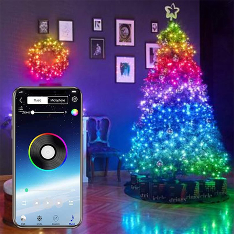 LED Christmas tree lights 10 meters, LED bedroom tik tok lights, LED gaming room