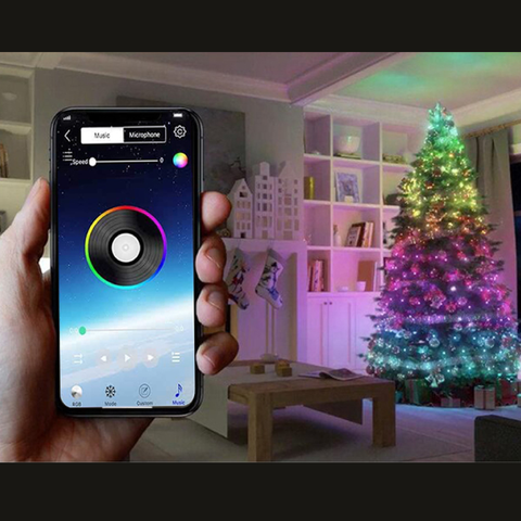 LED Christmas tree lights 10 meters, LED bedroom tik tok lights, LED gaming room