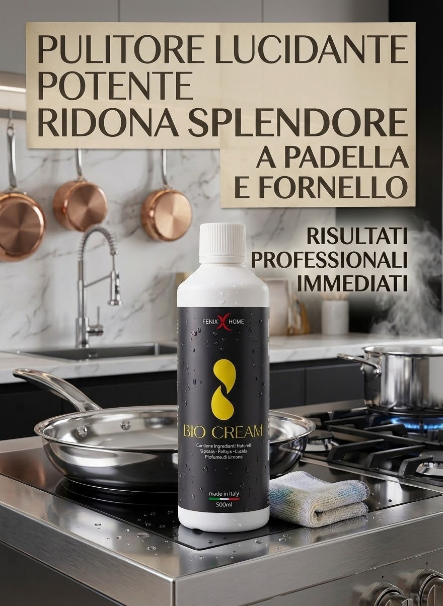 Bio Cream – Crema Detergente Multiuso al Limone | Induzione, Acciaio, Marmo e Bagno