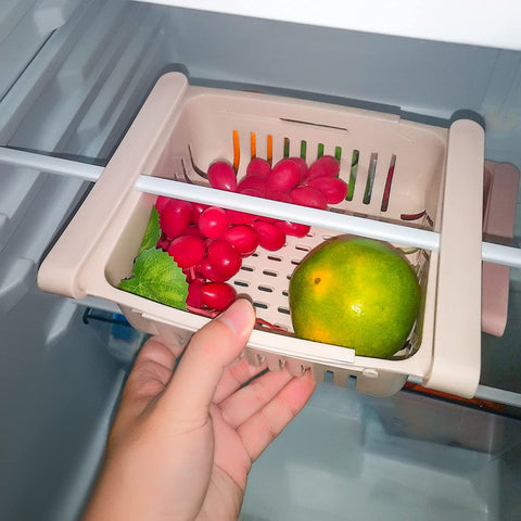 Korbset mit 4 quadratischen Tabletts für den Kühlschrank