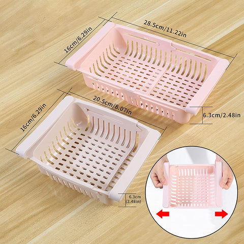 Basket kit with 4 square trays for refrigerator